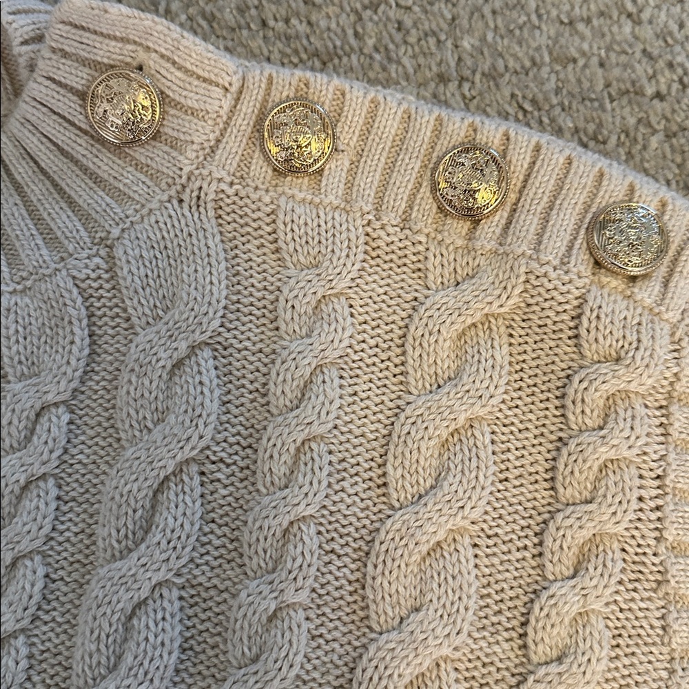 LOFT Beige Cable Knit Sweater Vest - Picture 2 of 4